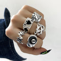 Vintage Oil Drip Geometric Ring for Women
